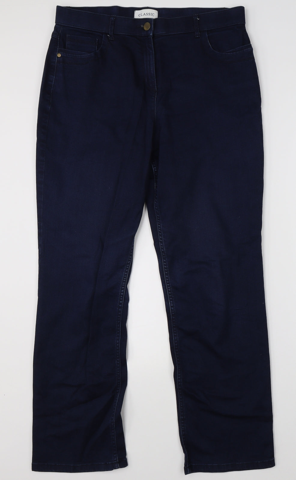 Marks & Spencer Womens Blue  Denim Straight Jeans Size 14 L27 in