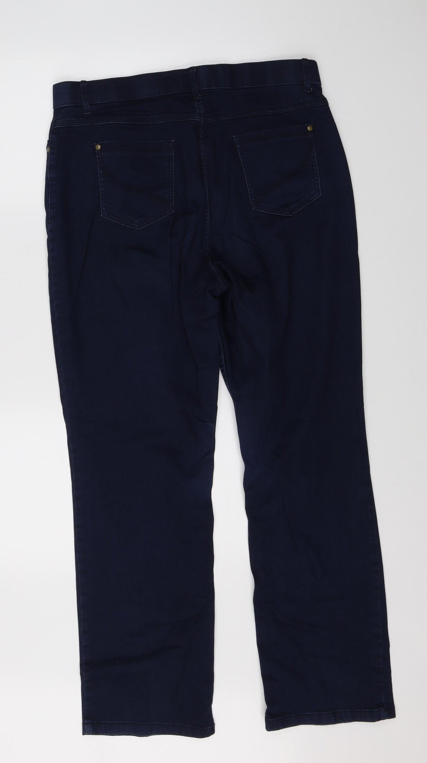 Marks & Spencer Womens Blue  Denim Straight Jeans Size 14 L27 in