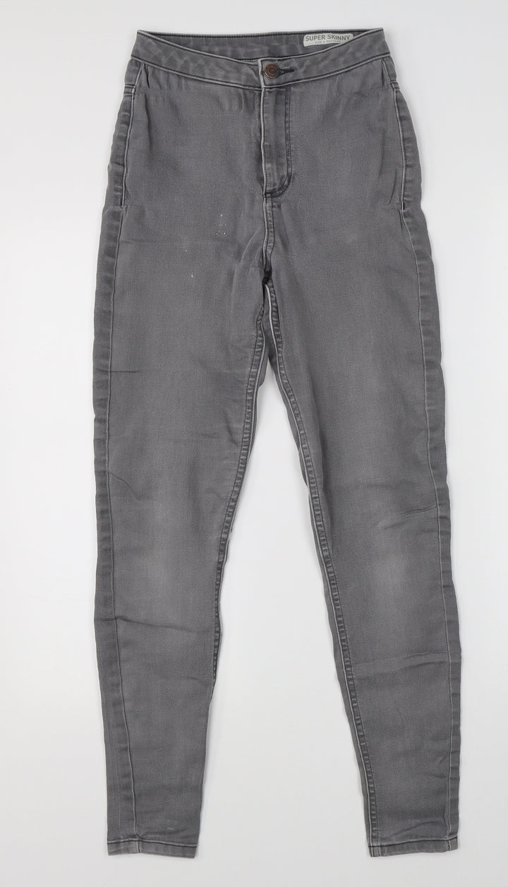 M&S Womens Grey Denim Skinny Jeans Size 8 L26 in