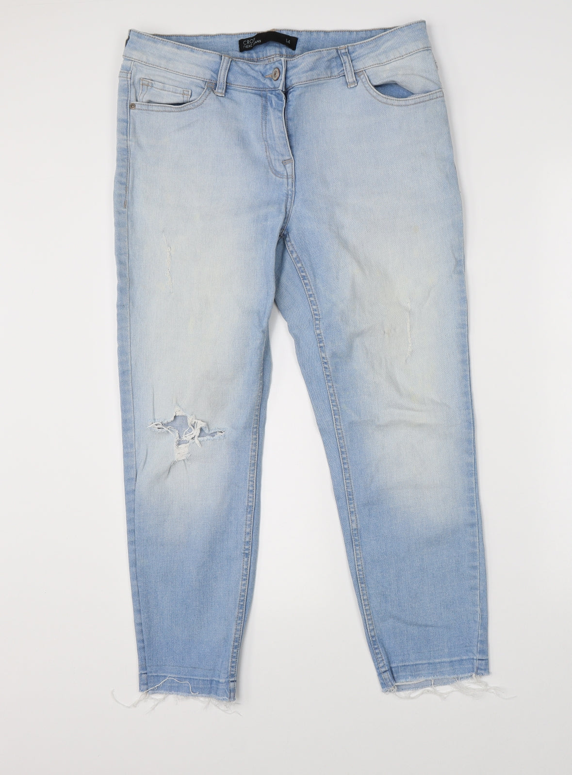 NEXT Womens Blue  Denim Cropped Jeans Size 14 L23 in