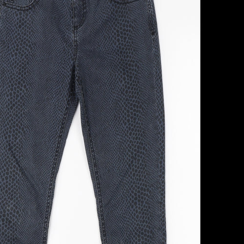 Dorothy Perkins Womens Blue Animal Print Denim Skinny Jeans Size 8 L26 in