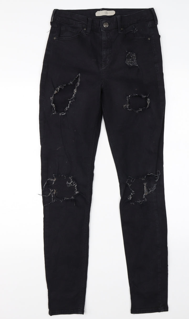 Topshop Womens Black  Denim Skinny Jeans Size 28 L34 in