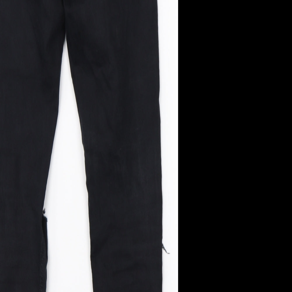 Topshop Womens Black  Denim Skinny Jeans Size 28 L34 in