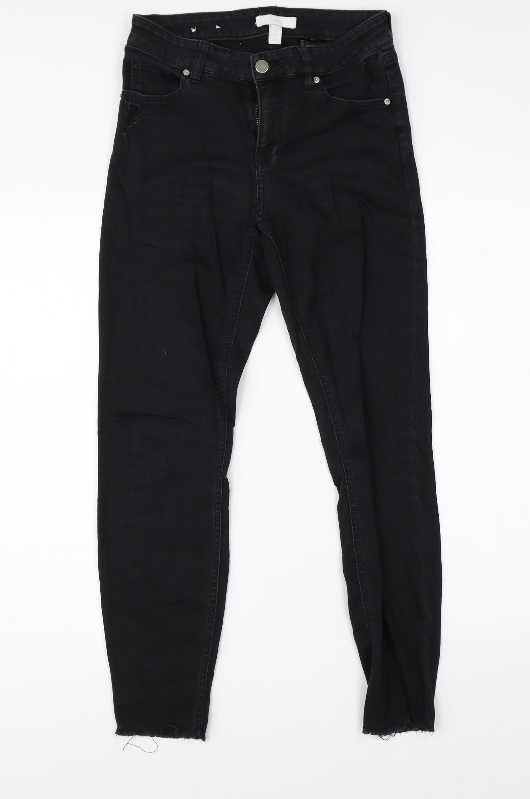 H&M Womens Black  Denim Skinny Jeans Size 6 L25 in