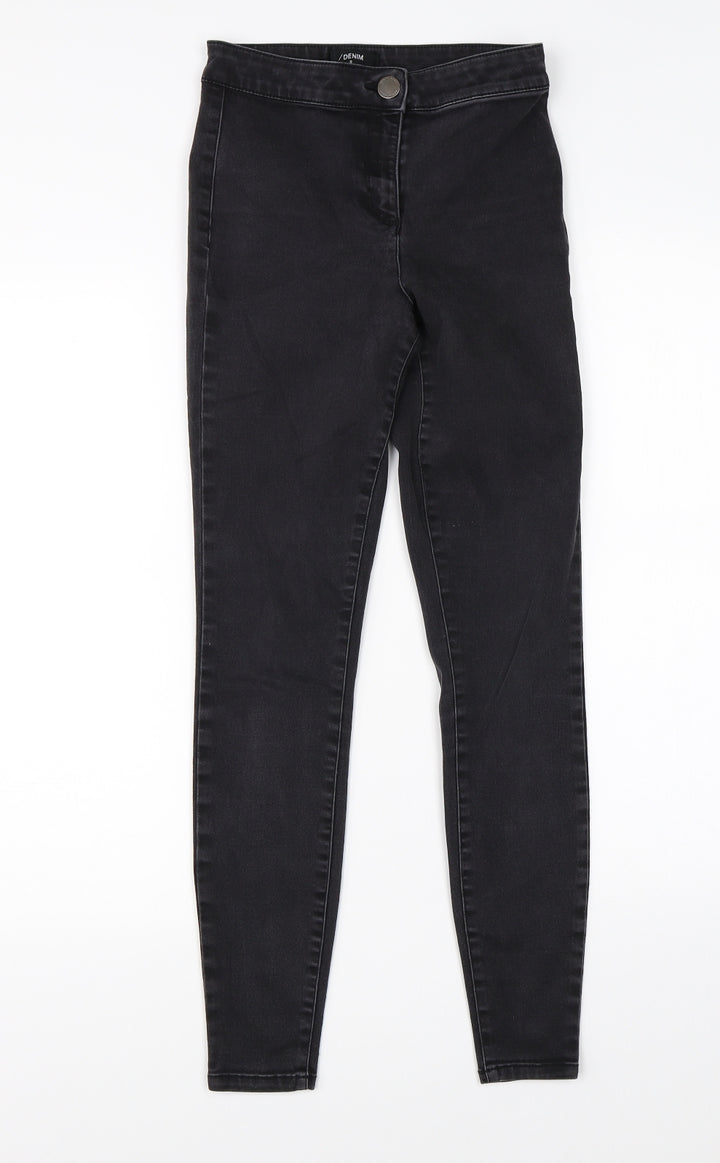 Preworn Womens Black Denim Skinny Jeans Size 8 L26 in
