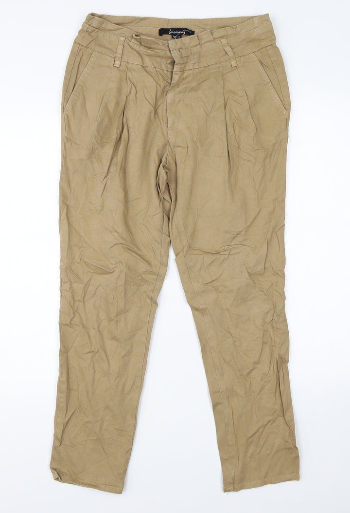 Stradivarius Womens Brown Chino Trousers Size 8 L24 in