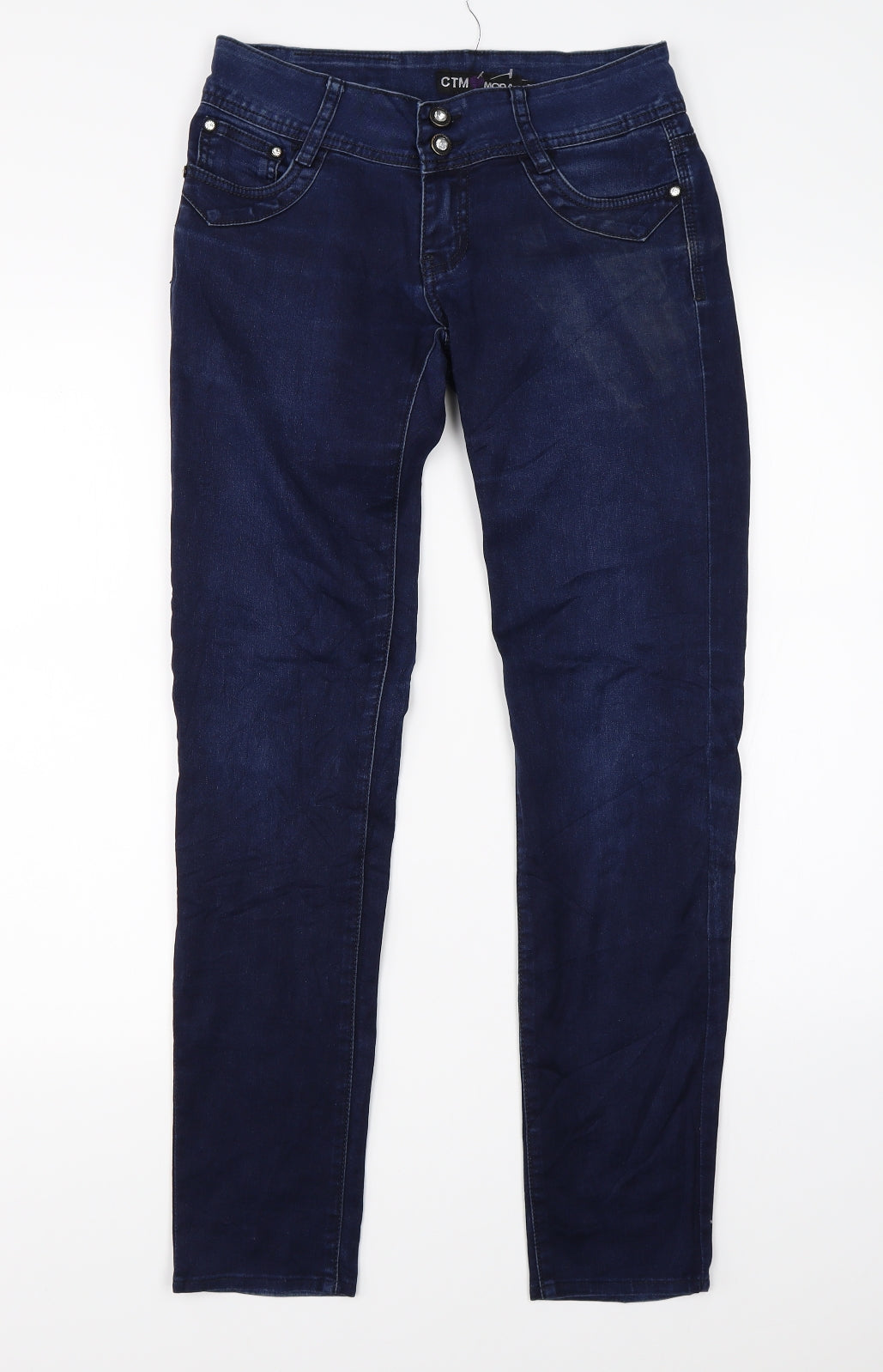 CTM Moda Womens Blue  Denim Skinny Jeans Size 27 in L30 in