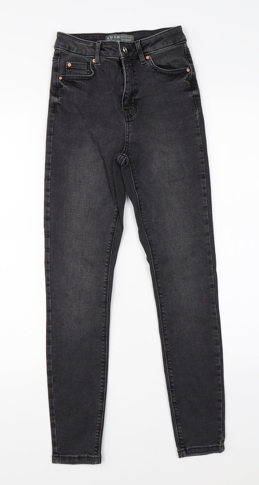 Primark Womens Black  Denim Skinny Jeans Size 4 L25 in