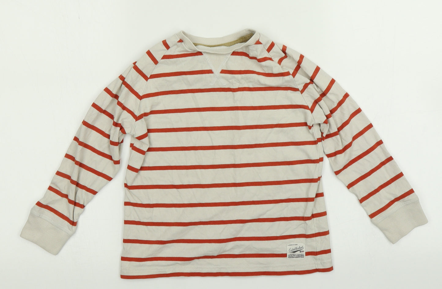 M&S Boys Multicoloured Striped  Basic T-Shirt Size 5-6 Years