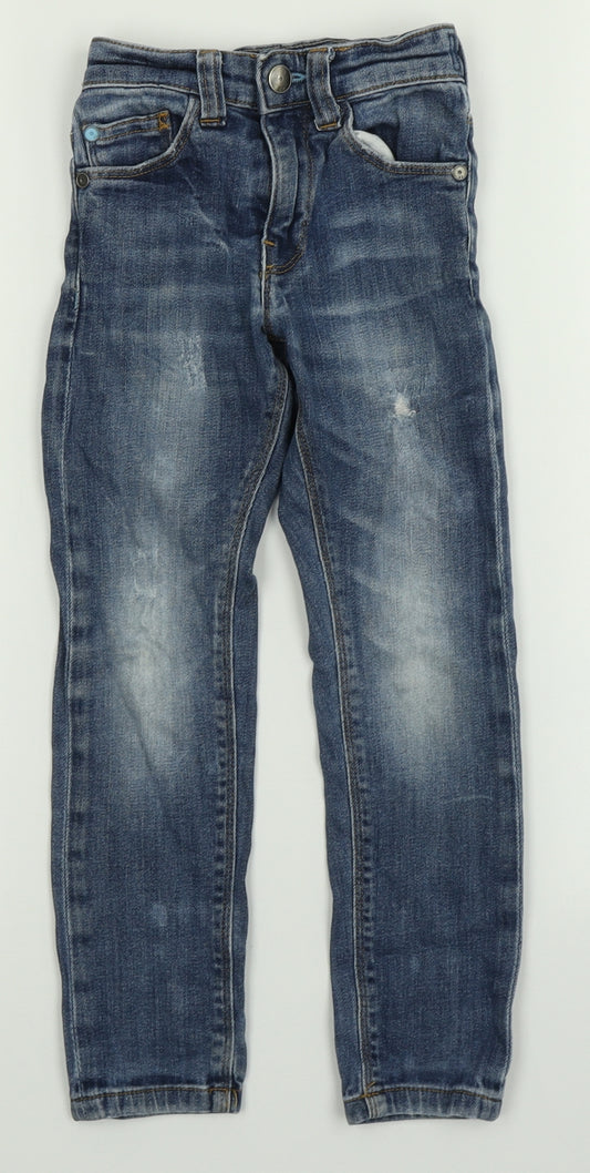 Front view of Next girls’ blue skinny jeans, size 4, years
