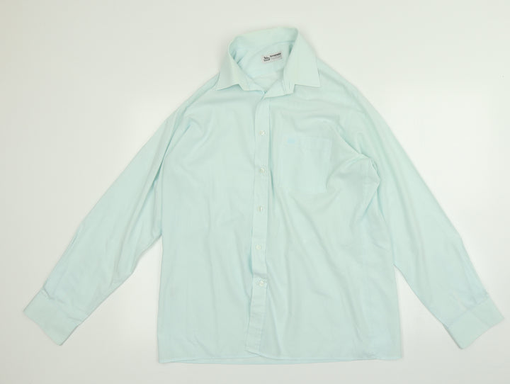 svenda Mens Blue Button-Up