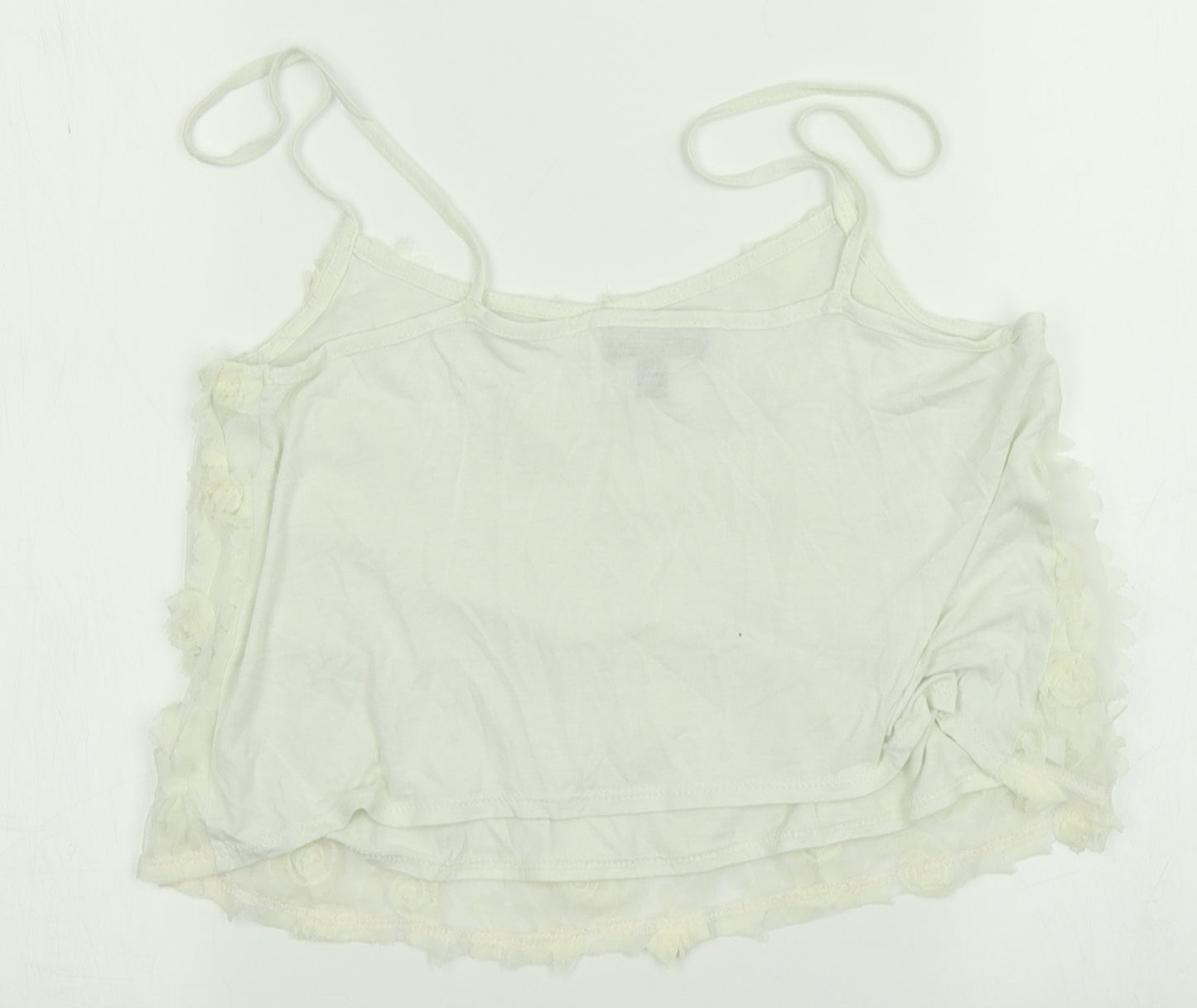 Topshop Womens White Floral  Cropped Tank Size 10