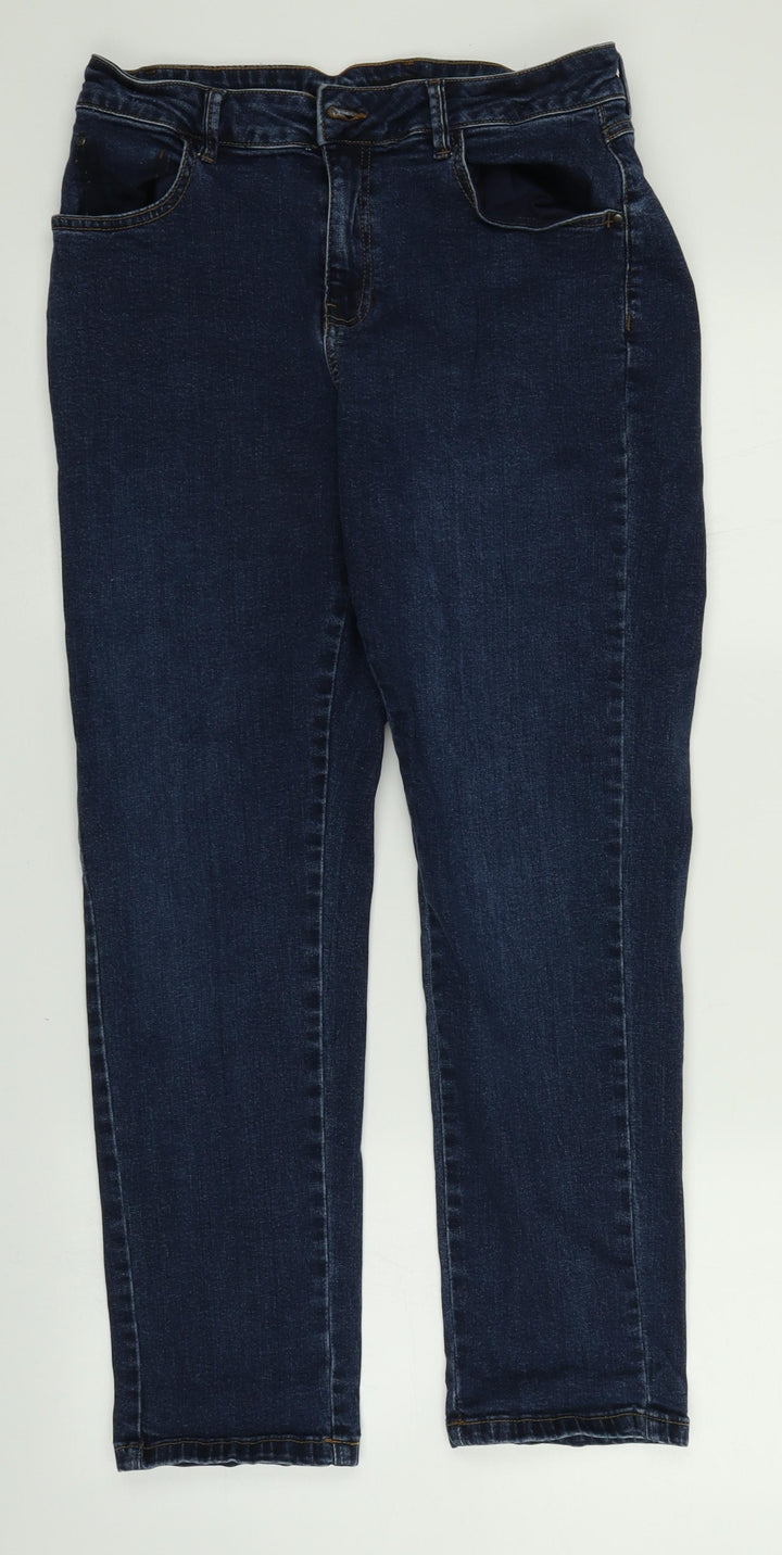 Evans Womens Blue Skinny Jeans Size 14 L25.5 in