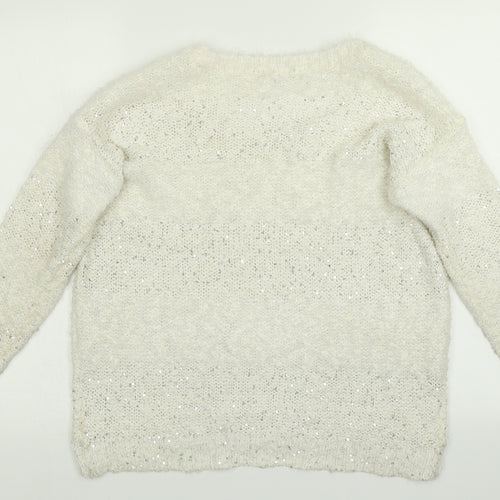 TU Womens White   Pullover Jumper Size 10