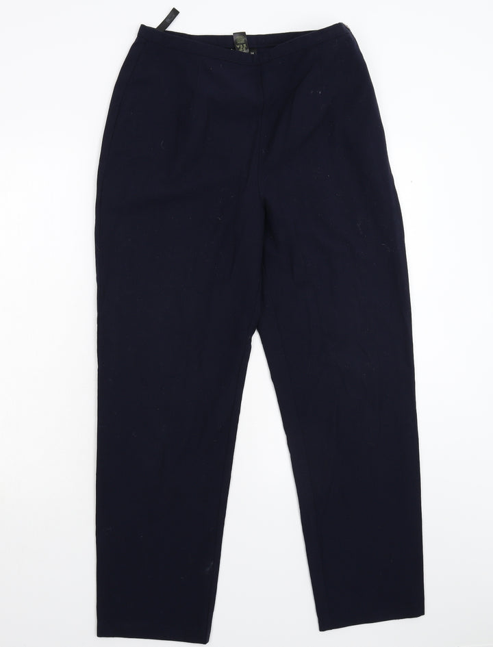 BHS Womens Blue Trousers Size 14 L28 in