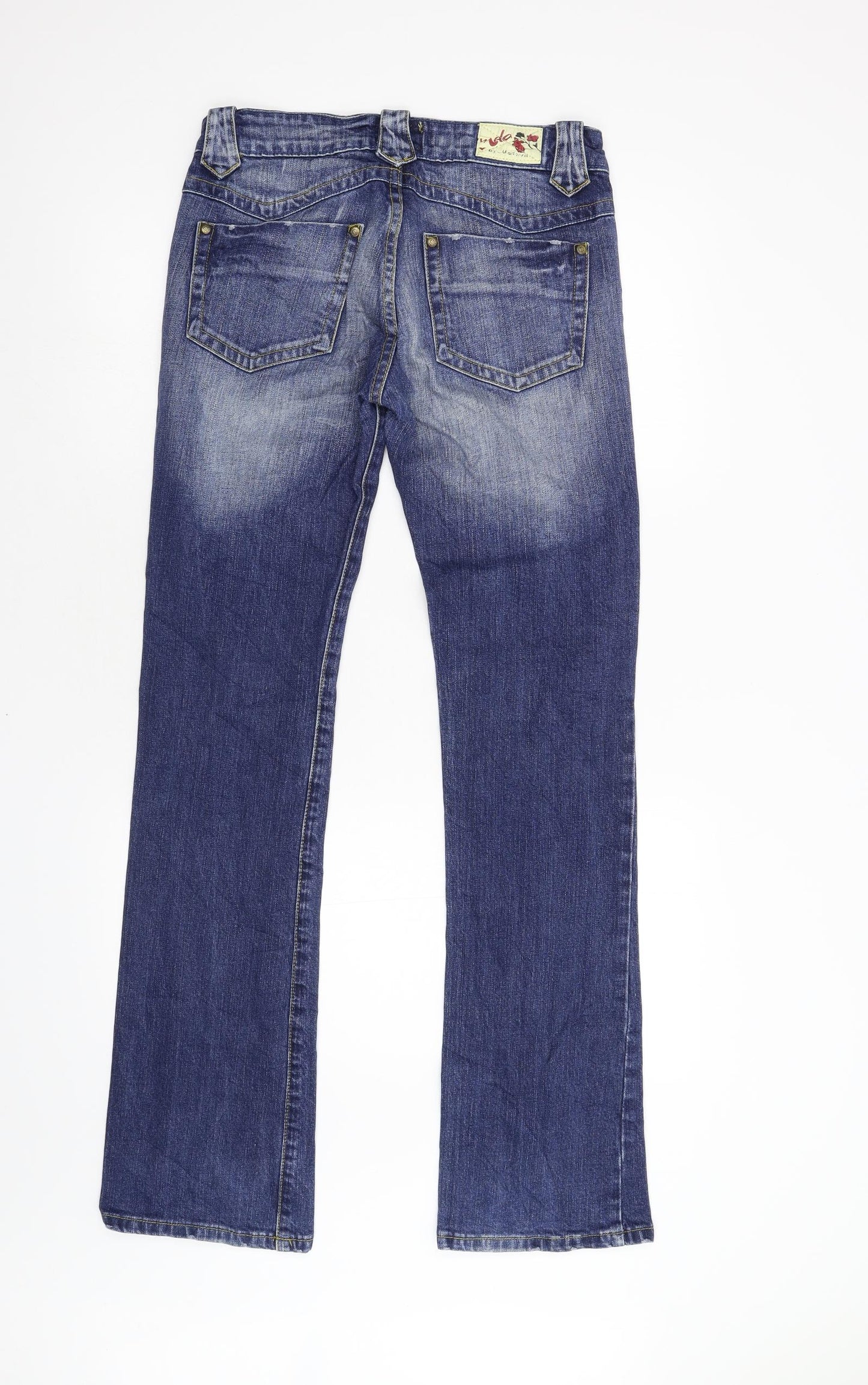 Madonra Womens Blue  Denim Bootcut Jeans Size 12 L33 in