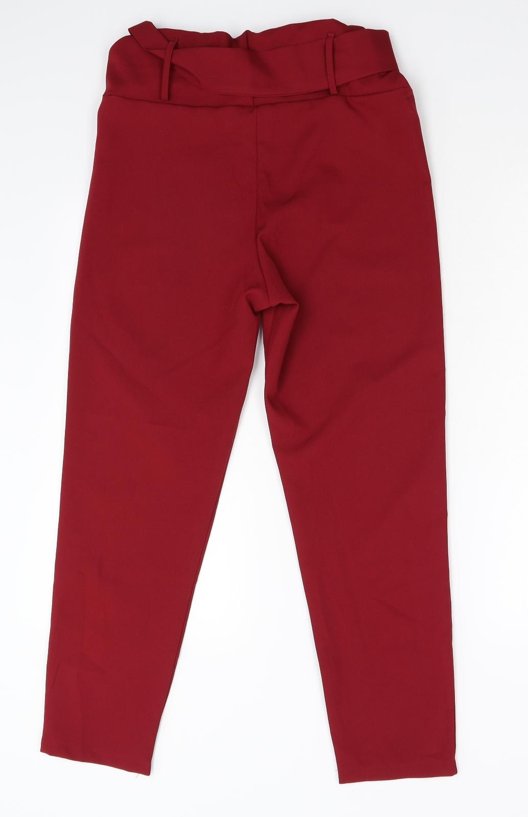Boohoo Womens Red   Trousers  Size 10 L26 in