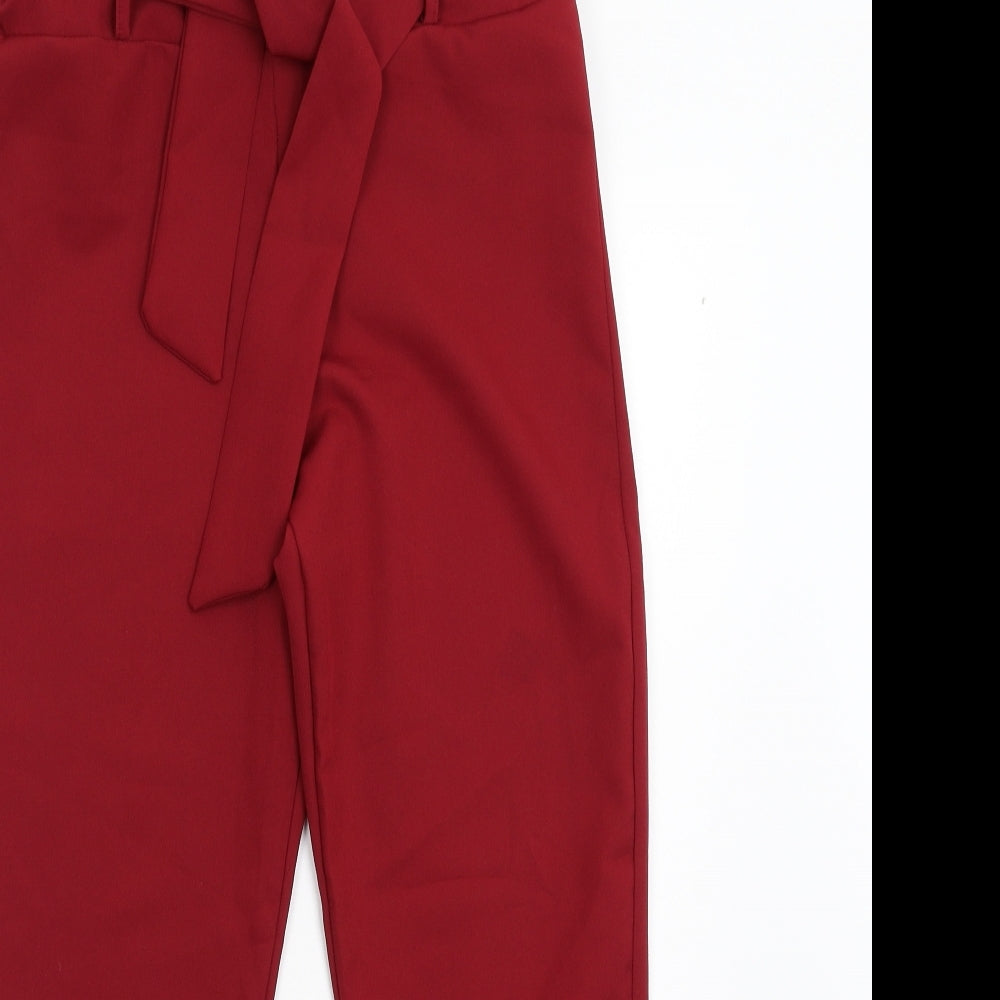 Boohoo Womens Red   Trousers  Size 10 L26 in