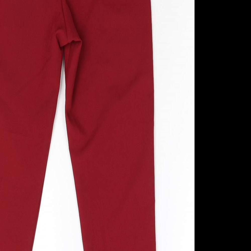 Boohoo Womens Red   Trousers  Size 10 L26 in