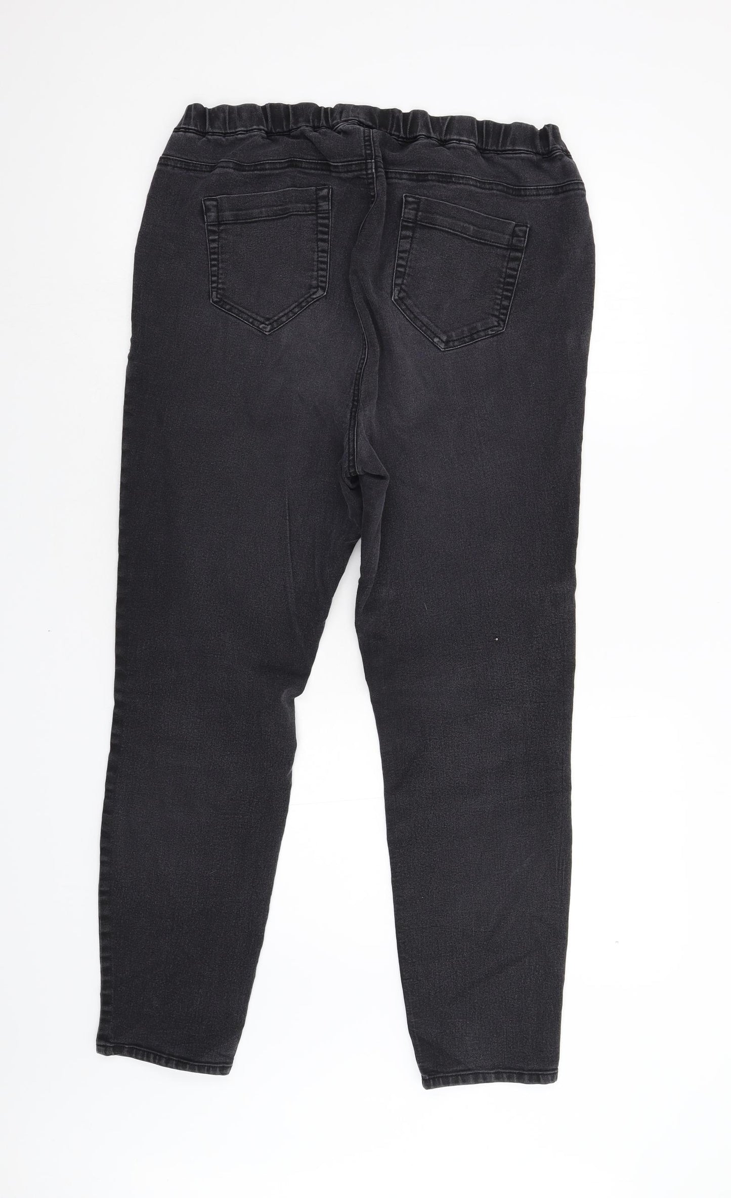 Evans Womens Black  Denim Tapered Jeans Size 18 L28 in