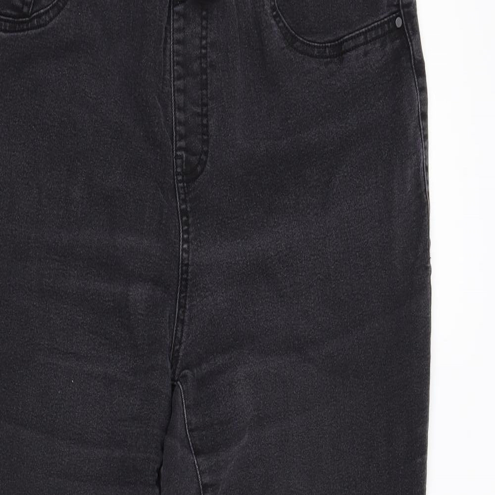 Evans Womens Black  Denim Tapered Jeans Size 18 L28 in