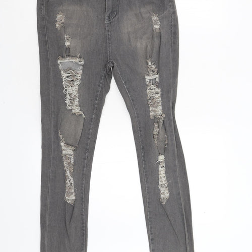 Preworn Womens Black  Denim Skinny Jeans Size 10 L30 in