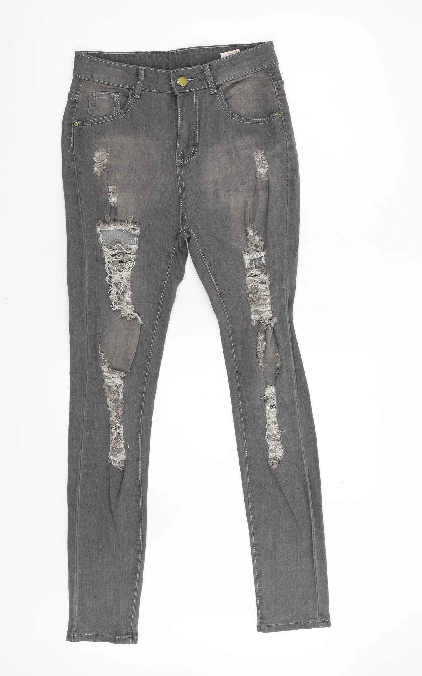 Preworn Womens Black  Denim Skinny Jeans Size 10 L30 in