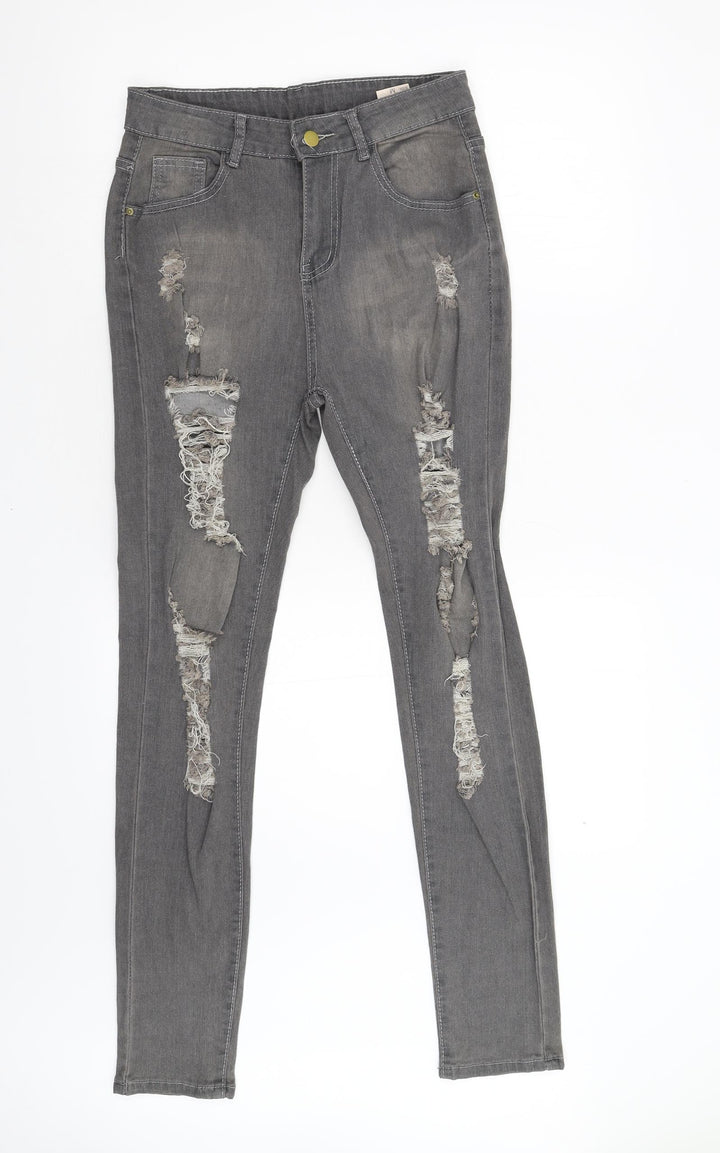 Preworn Womens Black  Denim Skinny Jeans Size 10 L30 in