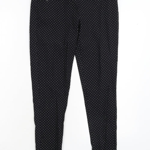Peacock's Womens Black Polka Dot  Trousers  Size 10 L28 in