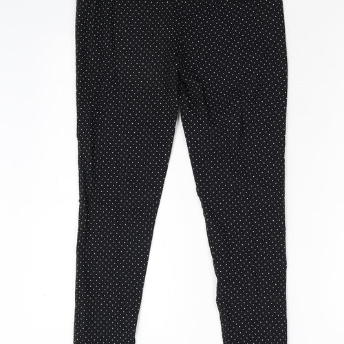 Peacock's Womens Black Polka Dot  Trousers  Size 10 L28 in