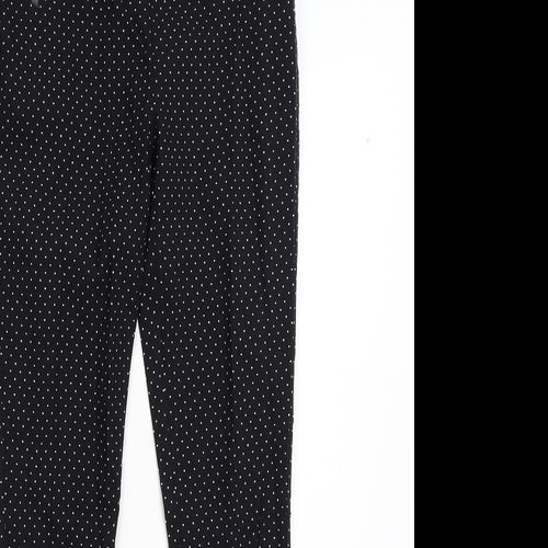 Peacock's Womens Black Polka Dot  Trousers  Size 10 L28 in