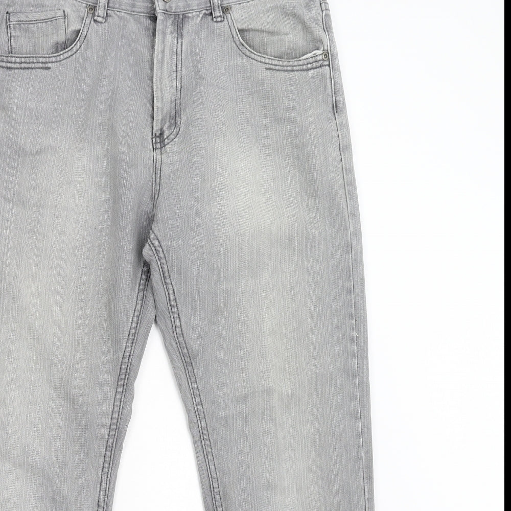NEXT Mens Grey  Denim Straight Jeans Size 34 L27 in