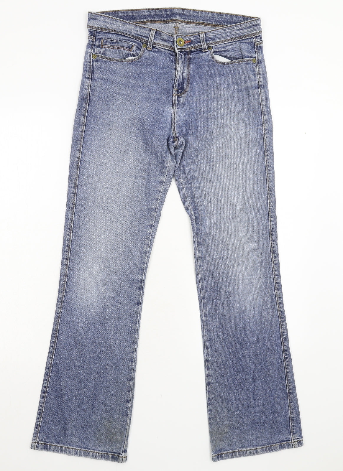 M&S Womens Blue  Denim Straight Jeans Size 12 L31 in
