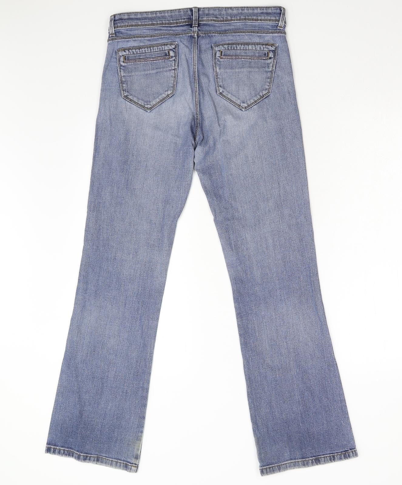 M&S Womens Blue  Denim Straight Jeans Size 12 L31 in