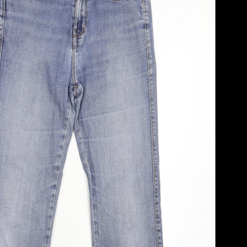 M&S Womens Blue  Denim Straight Jeans Size 12 L31 in