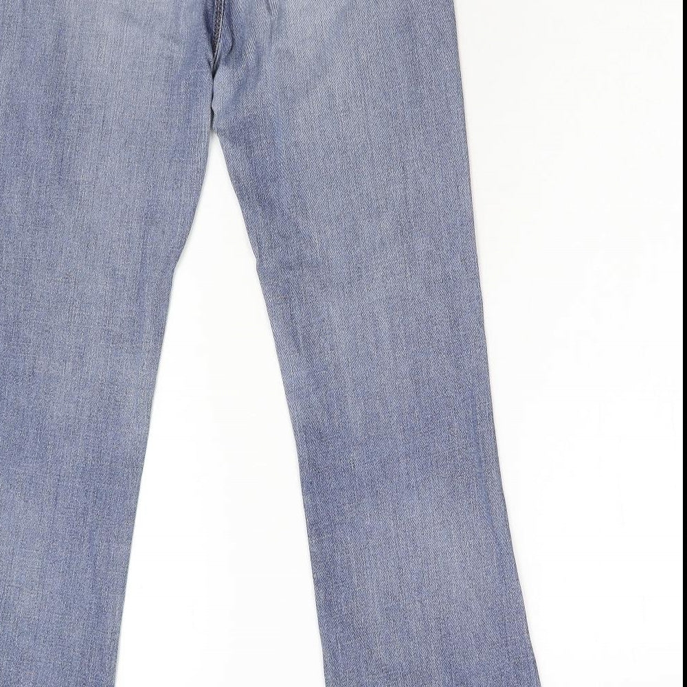 M&S Womens Blue  Denim Straight Jeans Size 12 L31 in