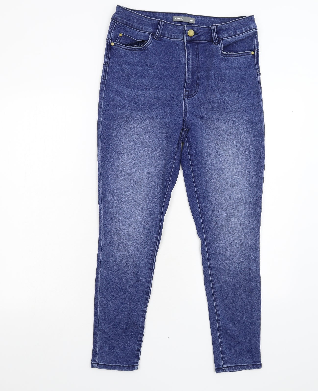 Nutmeg Womens Black  Denim Skinny Jeans Size 12 L26 in - Short