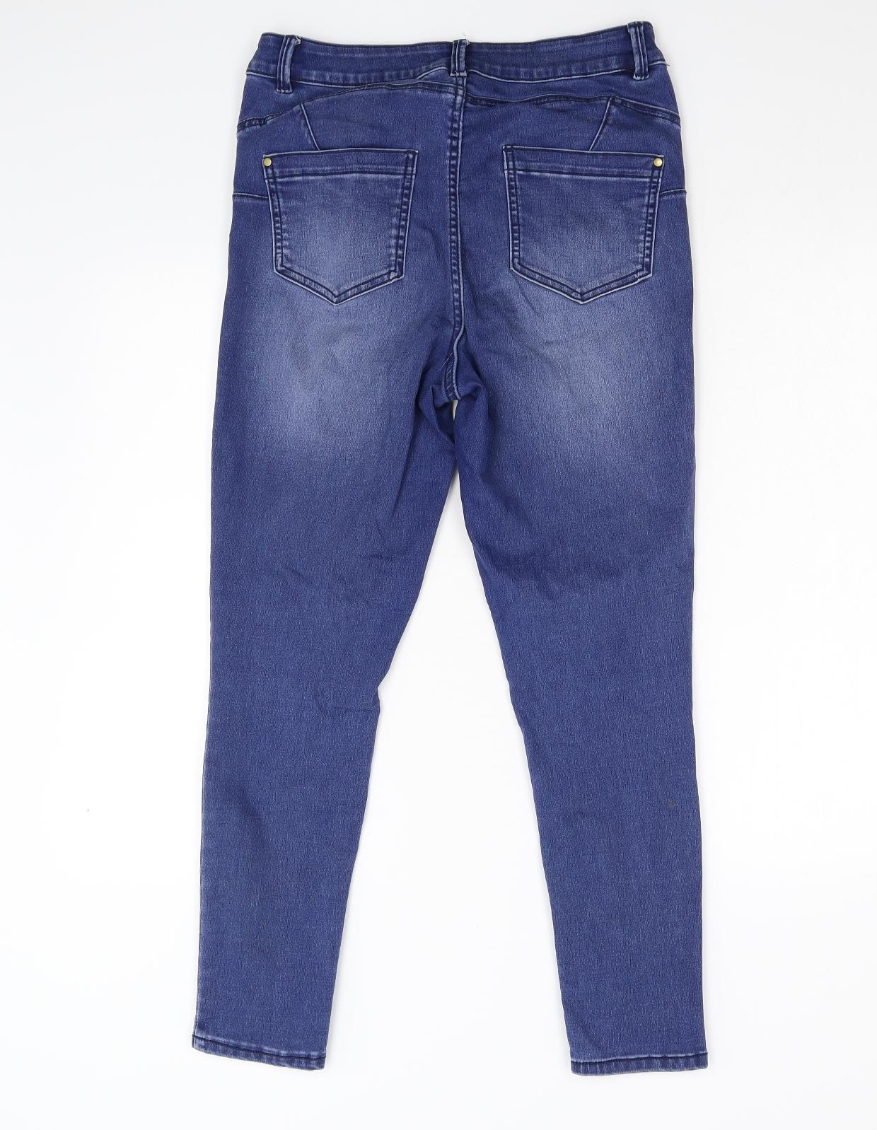 Nutmeg Womens Black  Denim Skinny Jeans Size 12 L26 in - Short