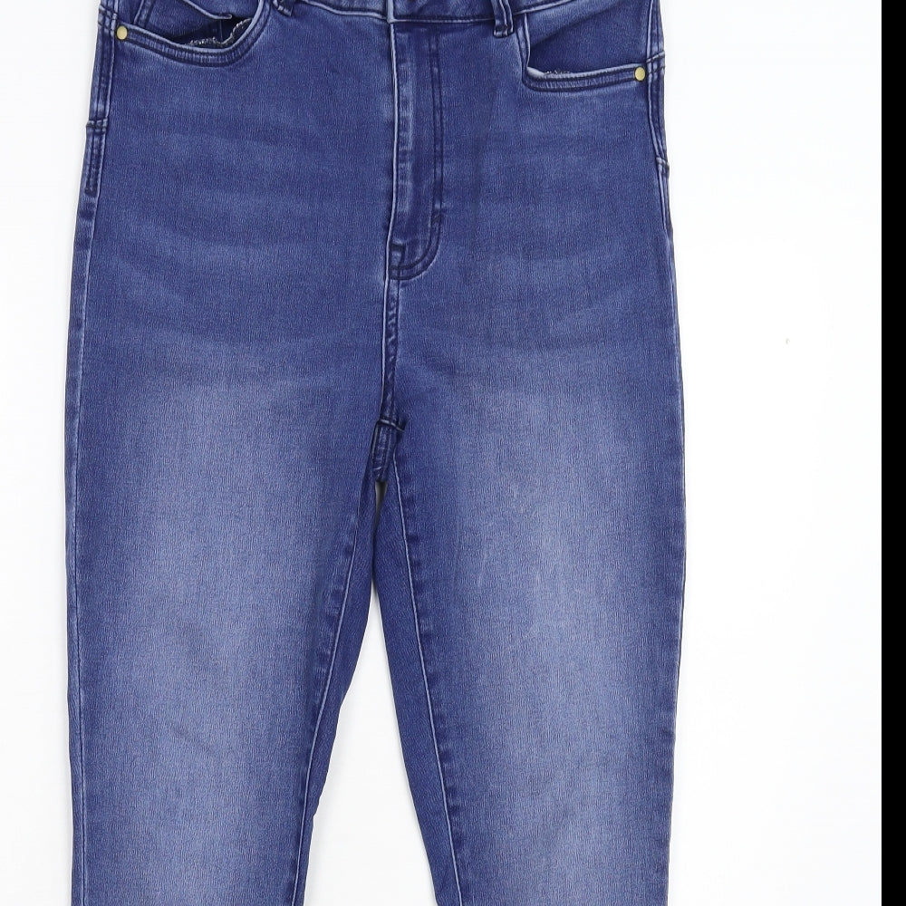Nutmeg Womens Black  Denim Skinny Jeans Size 12 L26 in - Short