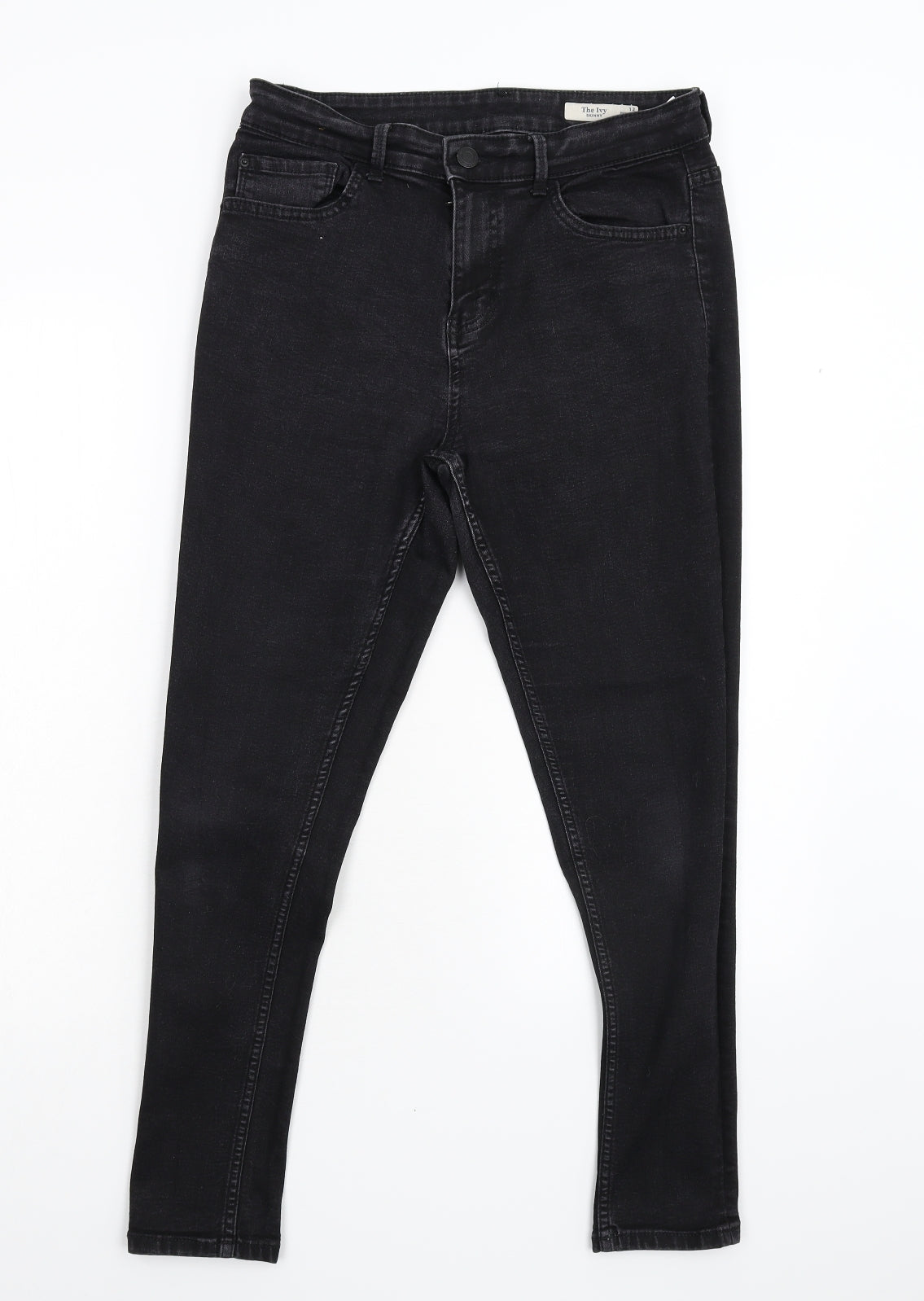 M&S Womens Black  Denim Skinny Jeans Size 12 L27 in