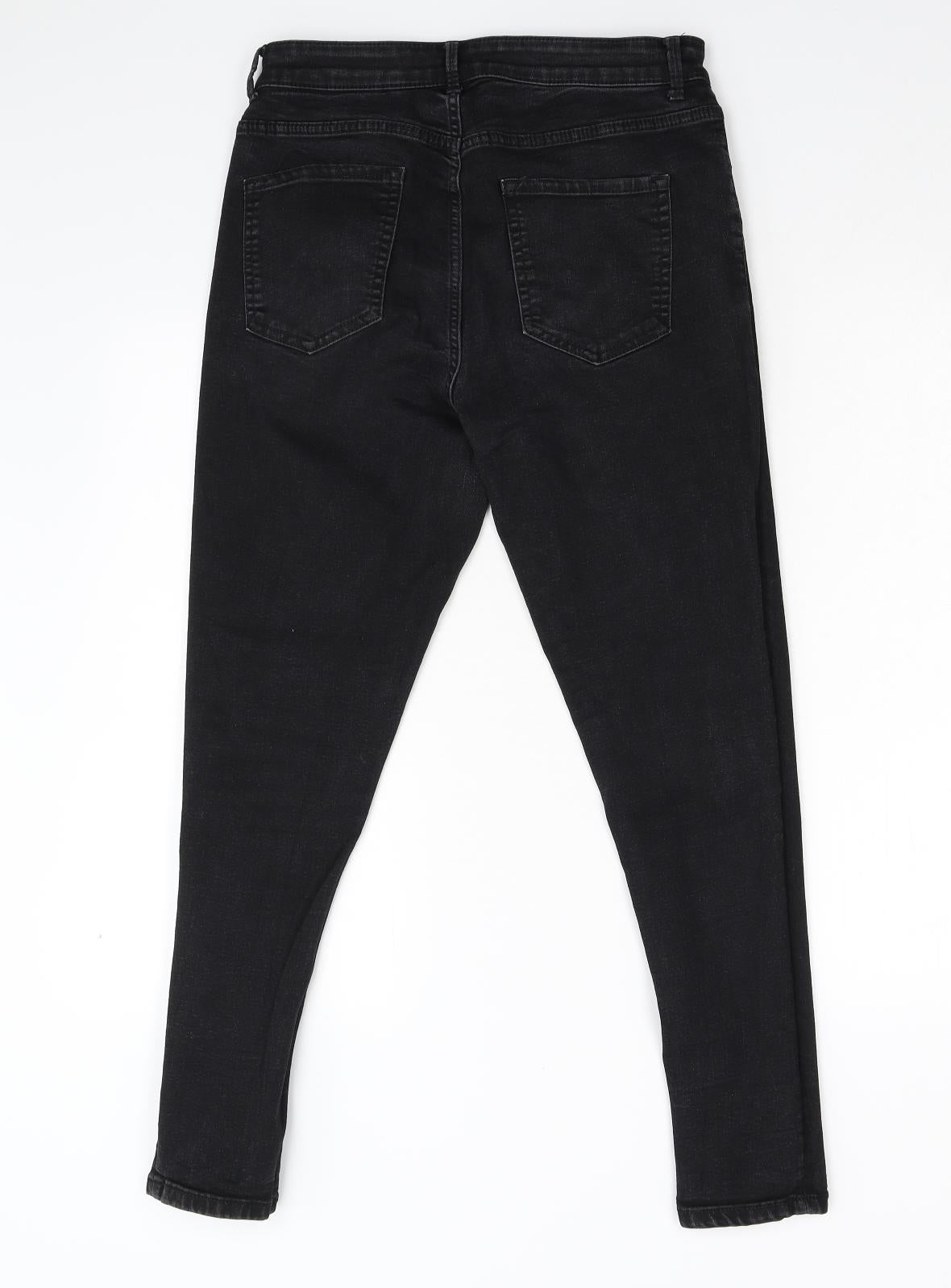 M&S Womens Black  Denim Skinny Jeans Size 12 L27 in
