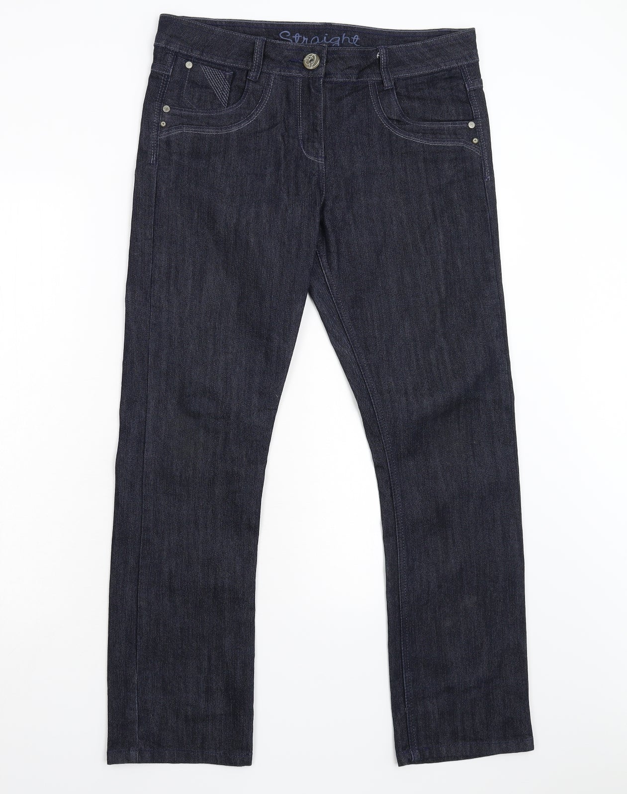George Womens Blue  Denim Straight Jeans Size 12 L30 in - Short