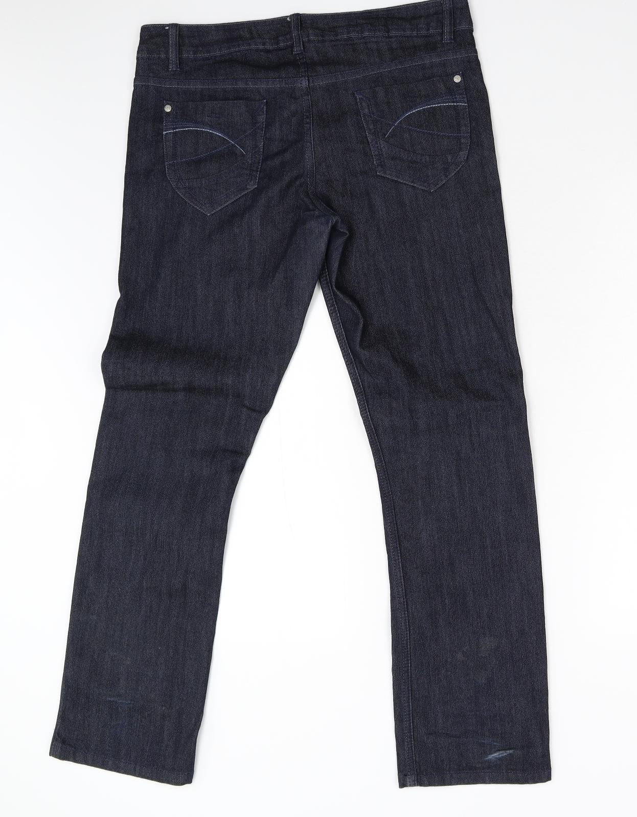 George Womens Blue  Denim Straight Jeans Size 12 L30 in - Short