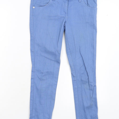 M&S Girls Blue  Damask Skinny Jeans Size 11 Years