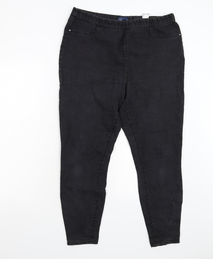 Matalan Womens Black  Denim Jegging Jeans Size 16 L28 in
