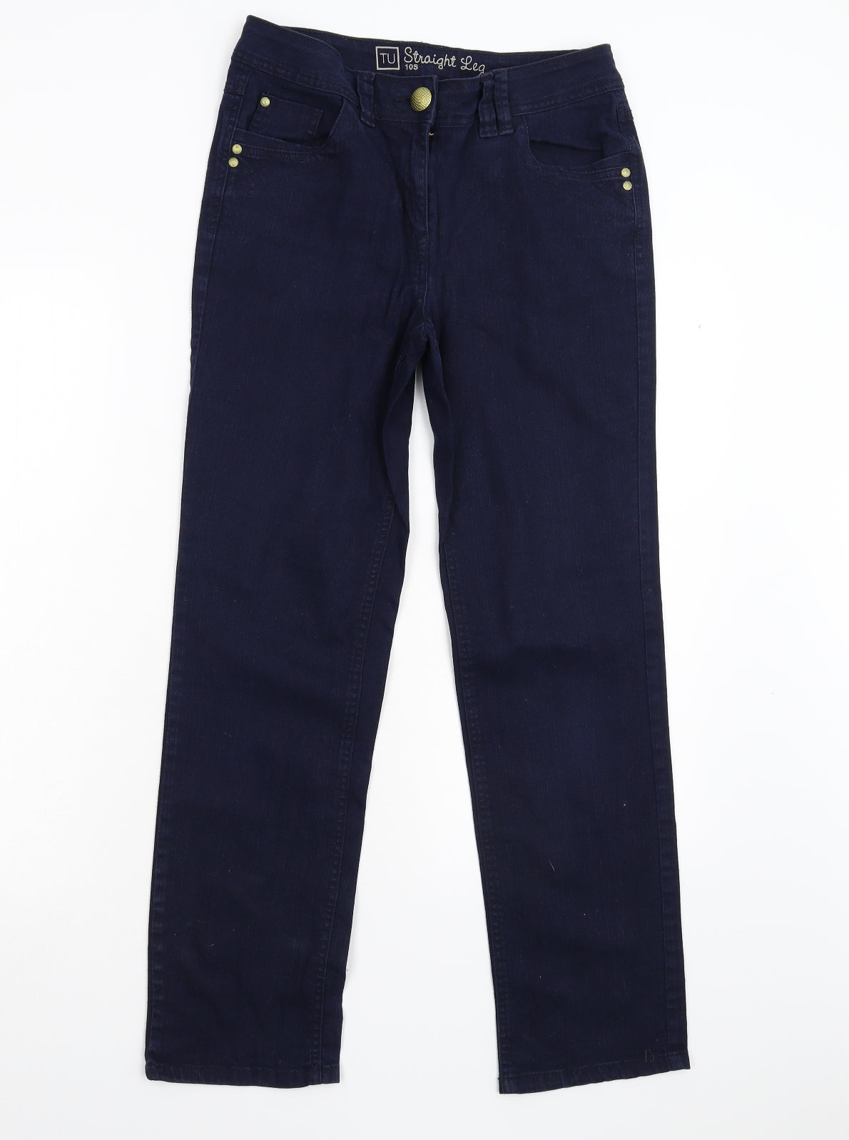 TU Womens Blue  Denim Straight Jeans Size 10 L28 in - Short