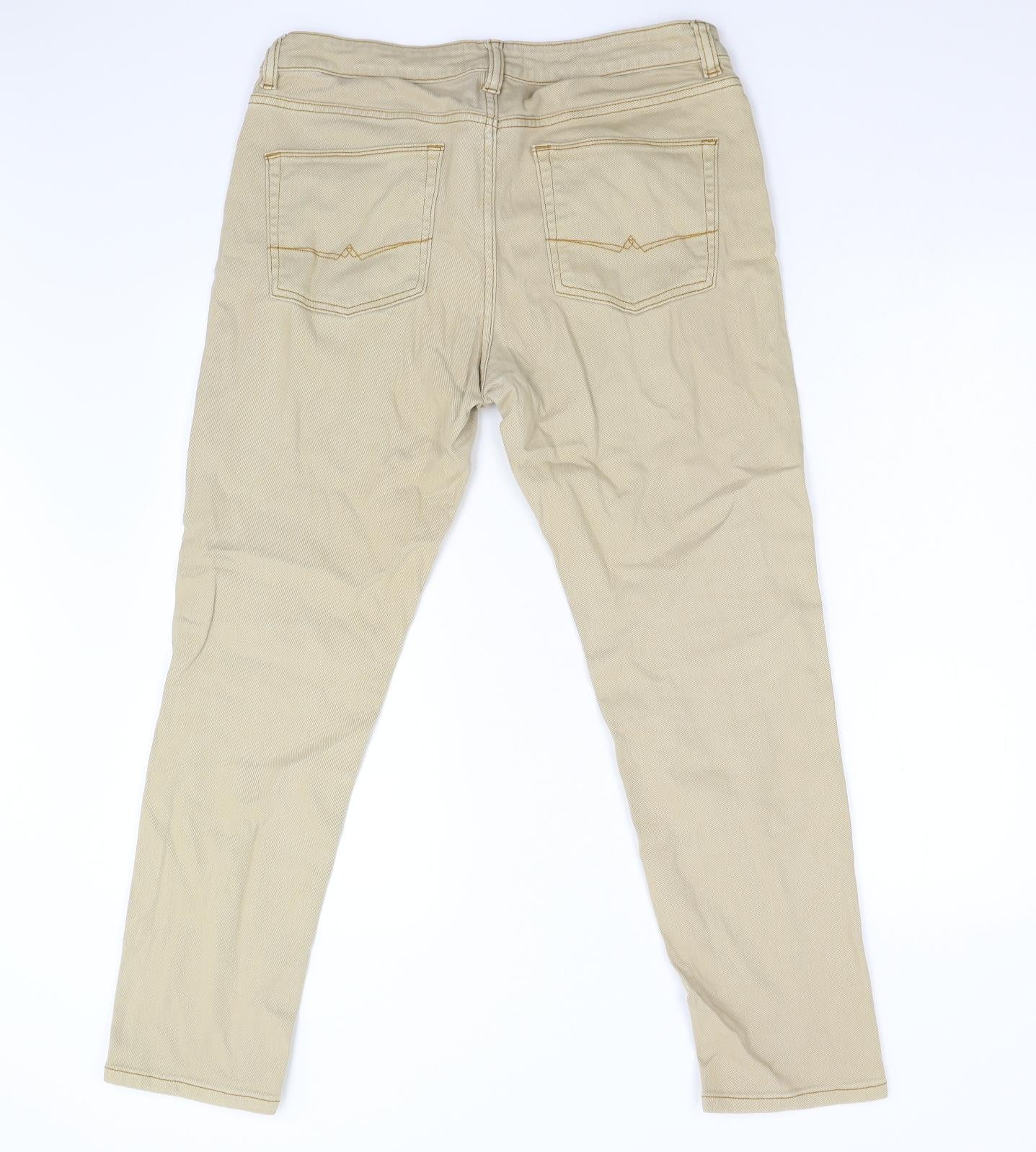 ASOS Mens Beige  Denim Straight Jeans Size 34 L30 in