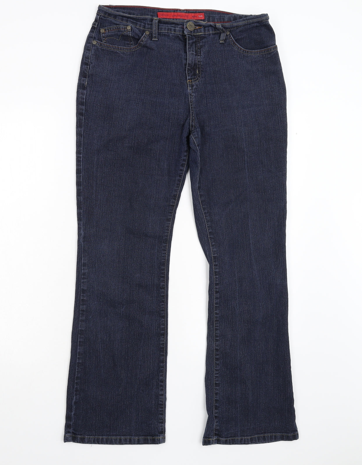 Per Una Womens Blue  Denim Bootcut Jeans Size 14 L29 in - Roma Fit
