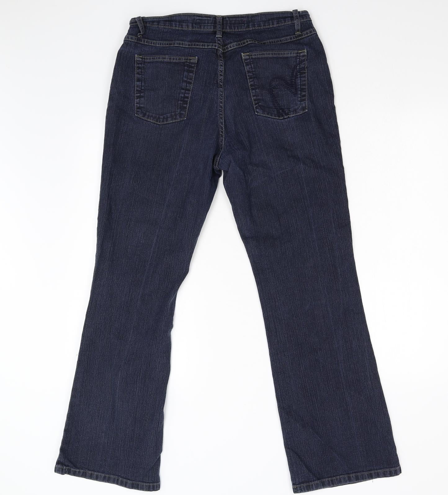 Per Una Womens Blue  Denim Bootcut Jeans Size 14 L29 in - Roma Fit