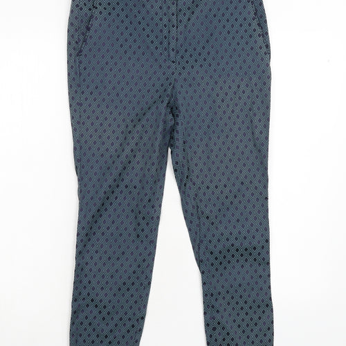 NEXT Womens Green Geometric  Trousers  Size 8 L25 in